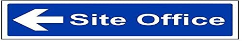 V Safety Site Office, Arrow Left Sign - 300mm x 100mm - 1mm Rigid Plastic