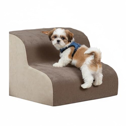 Lifetips シーズー(Shih Tzu) ペットステップ 階段 スロープ 室内用 犬 猫 小型犬 シニア犬 高齢犬 介護 段差解消 滑り止め 多機能 収納付き ハウス 洗えるカバー ソファ ベッド用 2段 3段 ゆるやか 昇降台 踏み台 ドッグステッ
