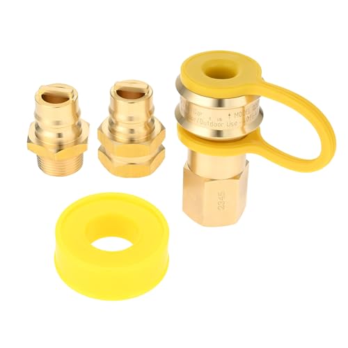 3/4 Propane Hose Quick Connect 3/4 Female and Male Natural Gas Quick Connector Plug Fittings for Dual Fuel Generator Solid Brass Quick Connect Fittings for Natural Gas Supply Generator Gas Grills