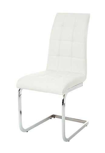 Wink Design, Lakewood, Set 4 Sedie, Pelle Ecologica, Bianco