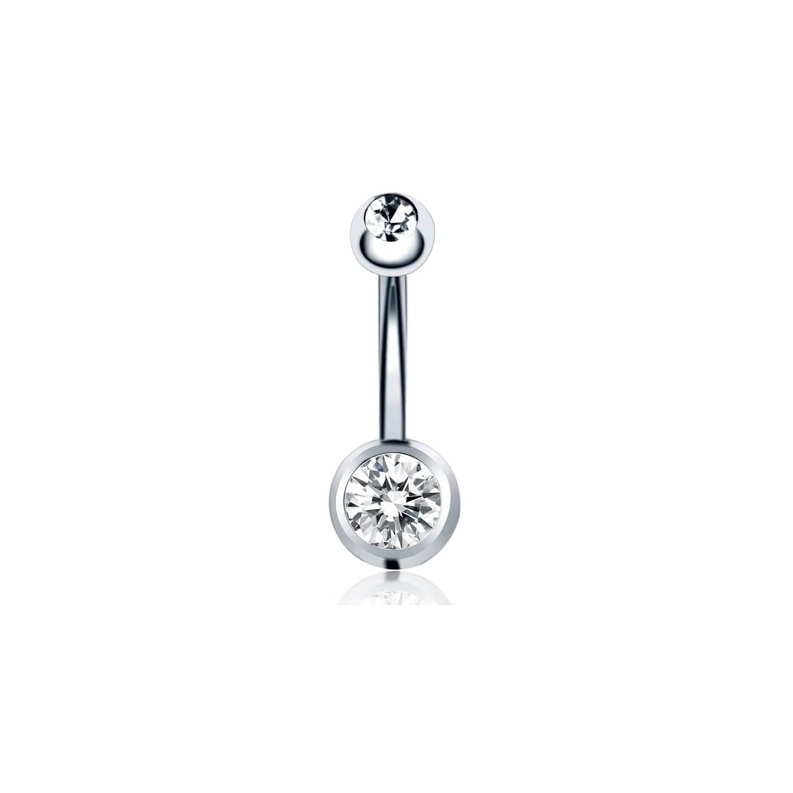 sorellaz Womens Navel Belly Button Piercing Banana Bell Silver Crystal Ring: Pack of 1 (SRFAJW/A072)-picture-20