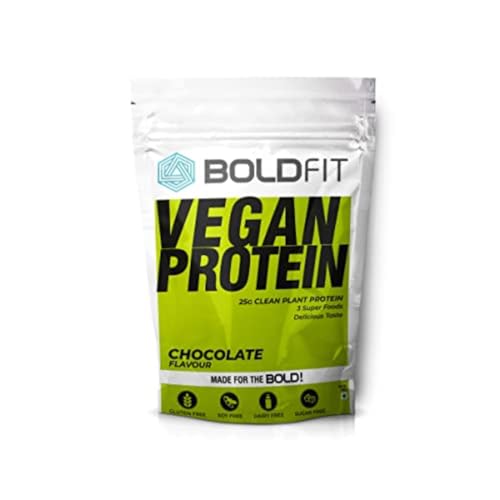 Image of Boldfit Plant Protein Powder - Plant Based Protein Powder with Multivitamin, Minerals, Superfoods, Pea Protein, Digestive Enzymes | Plant Protein Powder -Chocolate Flavour - 200g