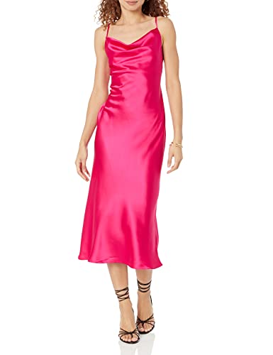 The Drop Slipkleid für Damen, Scarlett Schalkragen, Rosa (Hot Pink), S