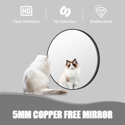 34inch Bathroom Round Mirror,Wall Mounted Vanity Mirror,Steel Frame,Black,Steel Frame - Image 7