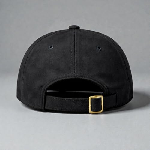 Image of Gildman Luxury Suede Baseball Cap for Men - Black Leather Visor, Adjustable Fit, Premium Street Style Cap