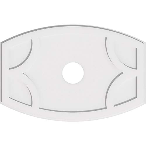 Image of Ekena Millwork CMP34X22KY-05000 Kailey Architectural Grade PVC Contemporary Urethane Ceiling Medallions 34 inchW x 22 5 /8 inchH x 5 inchID x 18 1 /4 inchC x 1 inchP