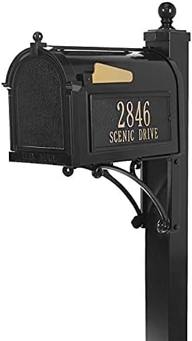Whitehall Capitol Mailbox with Side Address Plaques & Post Package (4 Colors Available)