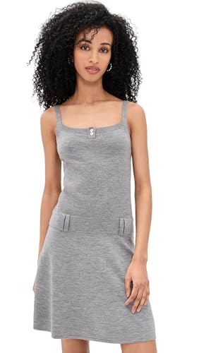 Sandy Liang Womens Glace Merino Wool Dress Heather Grey S