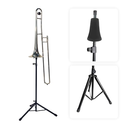 STRONGBERRY Trumpet Stand, Trombone Stand Accessories Retractable Height Adjustment, Triangular Stable Construction for Standard-sized Trombone Clarinet Banjo