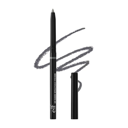 e.l.f. No Budge Retractable Eyeliner, Creamy, Ultra-Pigmented & Waterproof, Creates Bold & Defined Lines, Vegan & Cruelty-Free, Grey
