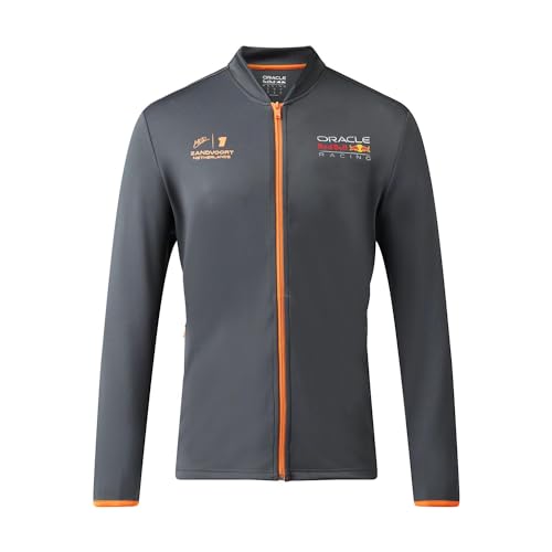 Red Bull Racing Formula One Team - Special Edition Dutch Zandvoort Grand Prix- Long Sleeve Track Jacket - Max Verstappen - Asphalt Grey - Unisex (S)