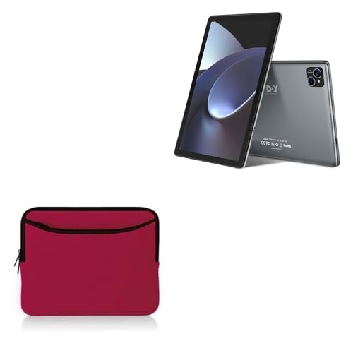 BoxWave Case Compatible with Xgody M10 (10.1 in) - SoftSuit with Pocket, Soft Pouch Neoprene Cover Sleeve Zipper Pocket - Crimson Red
