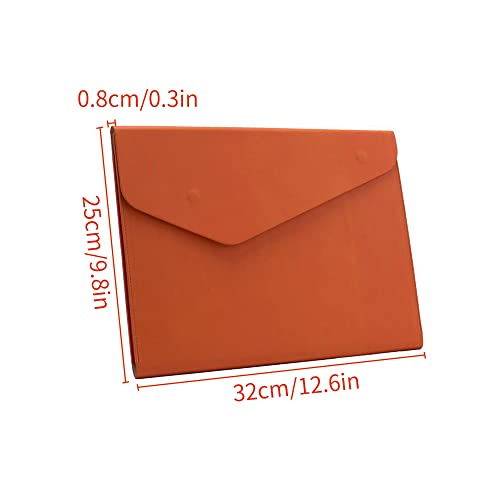 Moniss A4 Bolsa de arquivo de couro PU carteira de documentos de papel carteira contrato fatura orga