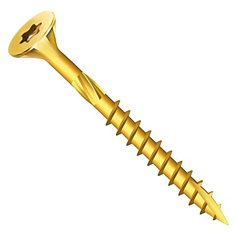 Wood Screw 6.0x80mm Multi-Purpose Self-Countersinking Screws Woodscrews 50 Pieces - Zinc Yellow Passivated 1 Pack Multipurpose and Compatible with Elite Performance for Joinery and DIY tasks Cover