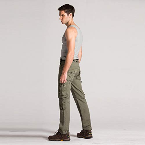 Men's Coated Water Resistant Atlas Tactical Cargo Pant Army Green #TOP3