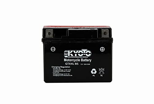 Batería moto Kyoto GTX4L BS (YTX4L BS)   Sin mantenimiento   12 V 3 Ah   Dimensiones: 114 x 71 x 86 mm compatible con HONDA BC100 100