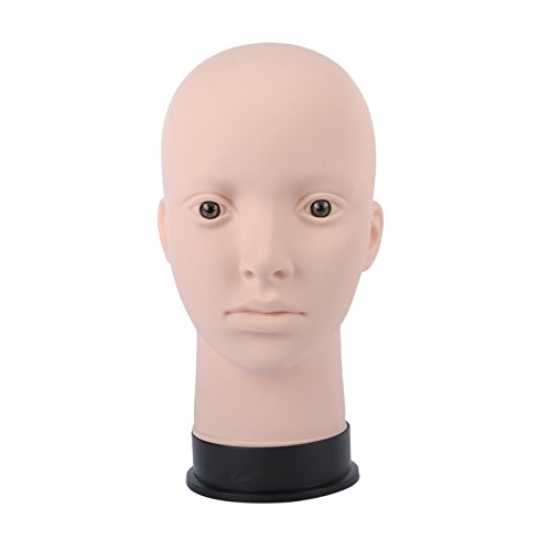 Female Professional Cosmetology Bald Mannequin Head for Making up,Making wigs, Displaying Wigs,Glasses,Hair
