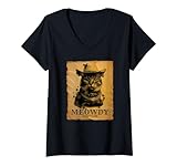 Photo Gallery donna meowdy cowboy cat divertente gioco di parole sarcastico cavallo occidentale retrò maglietta con collo a v Photo Gallery donna meowdy cowboy cat divertente gioco di parole sarcastico cavallo occidentale retrò maglietta con collo a v