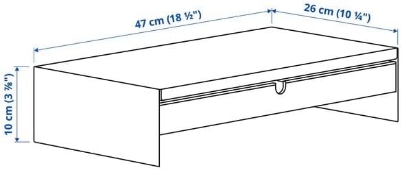 ELLOVEN Monitor stand with drawer, anthracite, Black