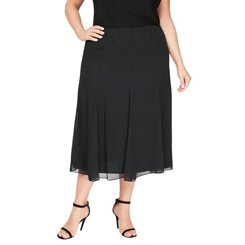 Alex Evenings Women's Plus Size Midi Chiffon Skirt