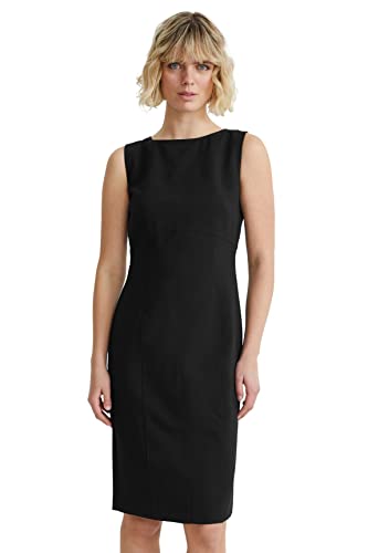 C&A Damen Kleid Rundhalsausschnitt unter dem Knie Kleider schwarz 42