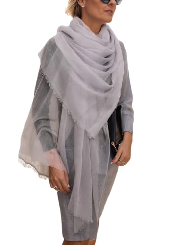 Prettystern Damen 100% Kaschmir-Stola leicht Ring Pashmina-Schal...