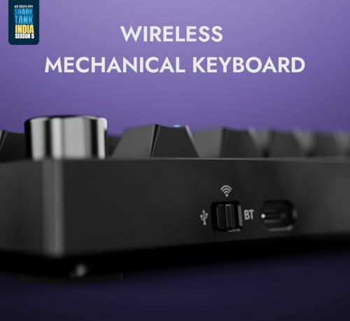 Image of Kreo Swarm 75% Wireless Mechanical Keyboard with Pass Through Keycaps, Advanced Web Software, Pre-lubed Switches, 5-pin Hot Swap PCB, 5 Layers Sound Absorption and Software Support