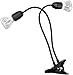 SANSI LED Grow Lights for Indoor Plants, Lifetime Free Bulb Replacement, 300W Full Spectrum Dual Gooseneck Clip Plant Grow Light with Optical Lens for High PPFD Growing Power Lamp,No Timer