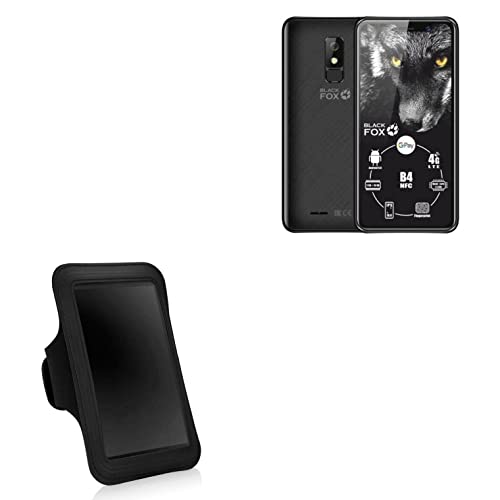 BoxWave Case Compatible with Black Fox B4NFC - Sports Armband, Adjustable Armband for Workout and Running - Jet Black