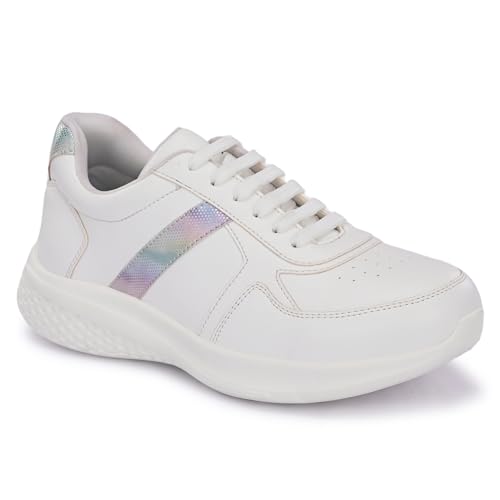 Image of Centrino Womens Casual Shoes | Colorblock Sneakers with Ultra Soft Cushion Lace-Up Shoes All-Day Comfort | Trendy & Lightweight Design | Low Top Flat Sole (7617)