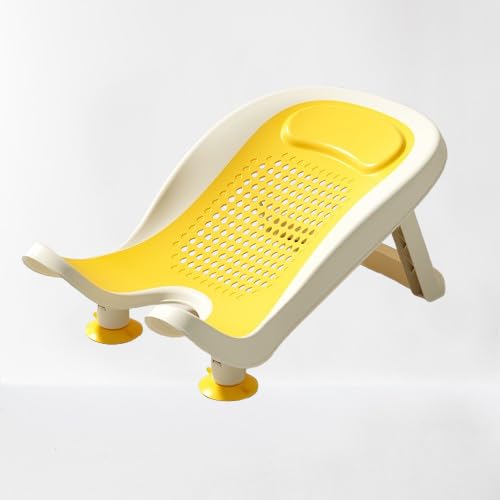 FsjDuwj ベビーバスチェア ? 赤ちゃん お尻洗い器 & ポータブル子供用浴槽, 新生児 沐浴 用バスタブ & ポータブルバスマット, 洗面器用品 や 子供用トイレ手洗いシンク用 として多機能デザイン (イエロー)