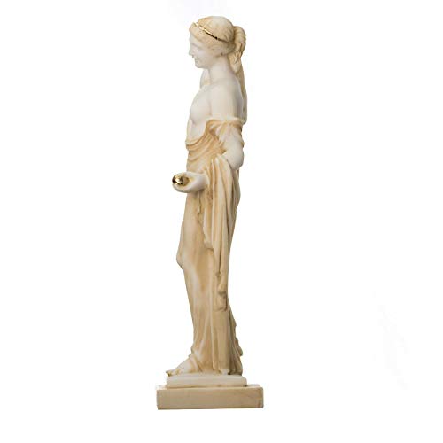 Estatua Eris tono dorado con manzana dorada griega miniatura 5