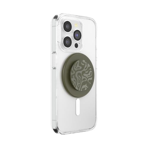 Image of PopSockets Phone Grip for MagSafe, Magnetic Holder, Phone Stand, Green - Alum Swirl
