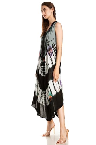 Image of Sakkas Peacock Feather Caftan Dress /Cover Up