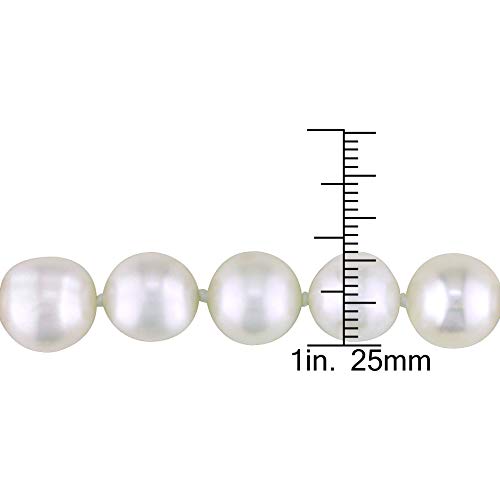 Abbie+Cleo Cultured Freshwater Oval White Pearl Strand Necklace With Sterling Silver Ball Clasp (10-11Mm), 18" #TOP2