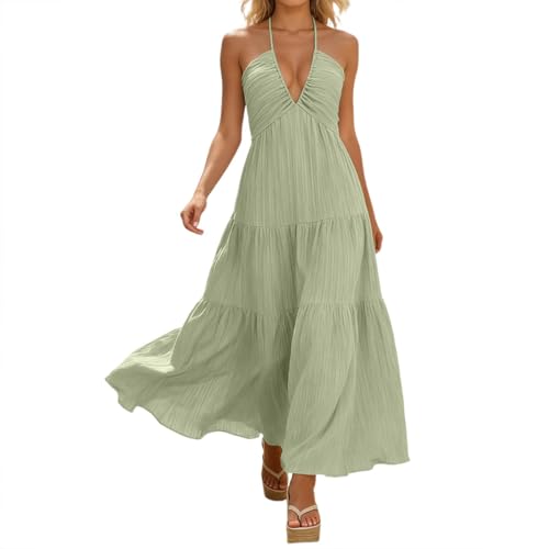 Robe d'été longue avec fente latérale et décolleté dos nu