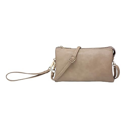 JEN & CO. Riley Small Crossbody Bags Vegan Leather Wristlet Wallets Clutch Purses Shoulder Handbag for Women