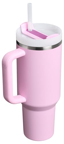 Image of STANLEY Quencher H2.0 Tumbler with Handle and Straw 40 oz | Flowstate 3-Position Lid | Cup Holder Compatible for Travel | Insulated Stainless Steel Cup | BPA-Free | Cherry Blossom