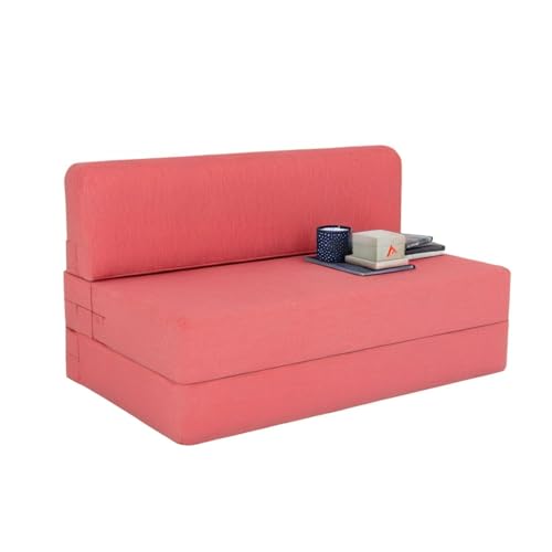 Image of PUM PUM 2-Seater Sofa Cum Bed | EPE Foam Foldable Mattress For Living Room & Guest Use,Peach