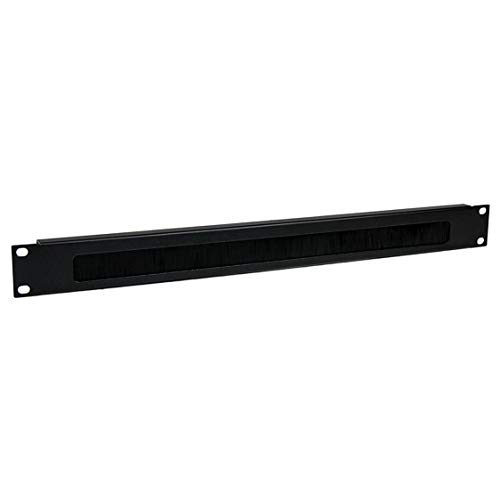 Image of StarTech.com 1U High-density Brush Strip Cable Management Panel - Sturdy Steel Horizontal Data Centre Cable Management Panel (CMBRUSH1U),Black