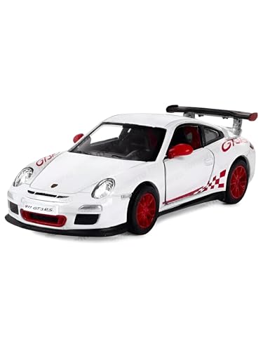 Image of 1:36 Porschee GT3 RS 2010 Alloy Sports Car Model - Diecast Metal Pull Back Toy with Openable Doors, Inertia Action, Collectible Car for Kids & Adults-White