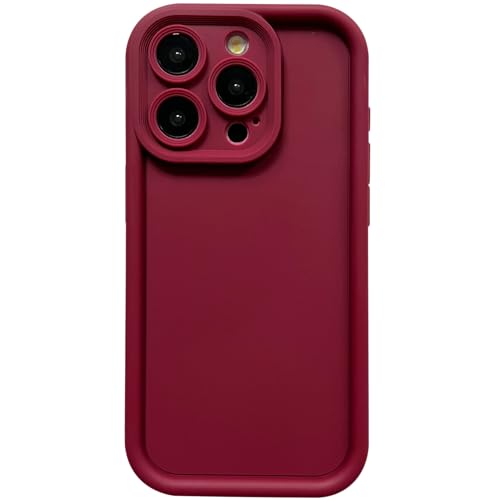 Puxicu Slim Case for iPhone 14 Pro, Enhanced Camera Protection, Shockproof Skin-Friendly Touch Soft Case Cover for iPhone 14 Pro Phone 6.1 inch, Wine