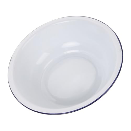 Tazón vintage esmaltado blanco 36 cm para cocina