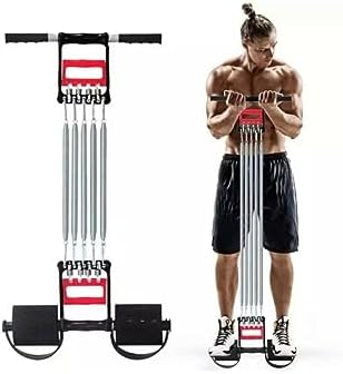 CKSpor 5 dirençli el ayak göğüs yayı çelik yay spor aleti Beyaz - Kırmızı - Görsel 3