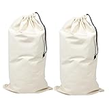 Toyvian 2 Stücke Wäschebeutel mit Kordelzug aus Canvas, Geräumig, für Kleidung, Bettdecken, Saisonware, Aufbewahrungsbeutel für Reisen, Umzüge, Organisation