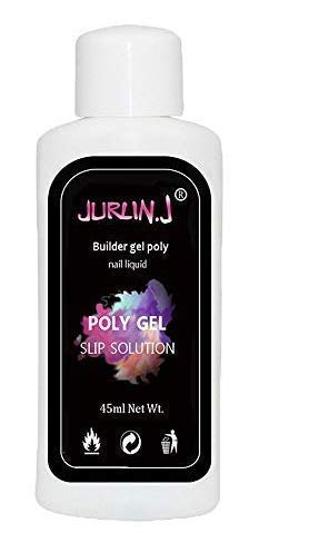 Enasui Poly Gel Nail Liquid Slip Solution 45ml for Poly Gel Shaped Nail Soak Off Nail Liquid Poly Gel Nail Liquid Slip Solution for Acrylic Builder Gel Nail Extension