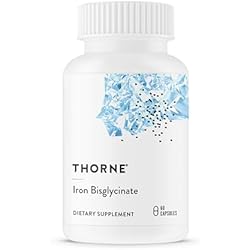 THORNE Iron Bisglycinate, 25 mg Iron Supplement, 60 Capsules | Enhanced Absorption Without Gastrointestinal Side Effects*, Chelated Iron Capsules, Gluten-Free, NSF Certified for Sport