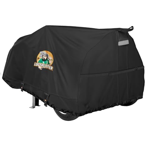Mionovity Log Splitter Cover, 1200D Waterproof Heavy Duty Wood Splitter Cover, suitable for 15-45 ton Gas or Electric Powered Log splitter, Anti-UV and Weather-Resistant Storage Cover, Black Cover