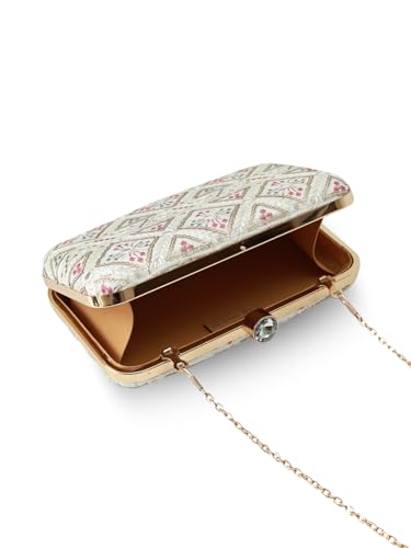 Image of THE TAN CLAN Ariba Box Clutch Purses Luxury Handbags Bag for Women - Elegant Evening Handbag, Stylish Purse with Magnetic Closure