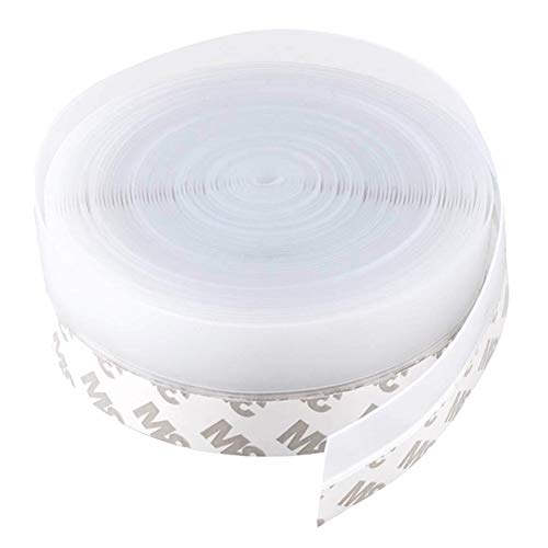 Silicone Seal Weather Stripping,10M/33ft Adhesive Seal Strip Bottom for Doors & Window, Sealing Sticker Adhesive Gaps of Anti-Collision Silicone (35MM, Transparent)